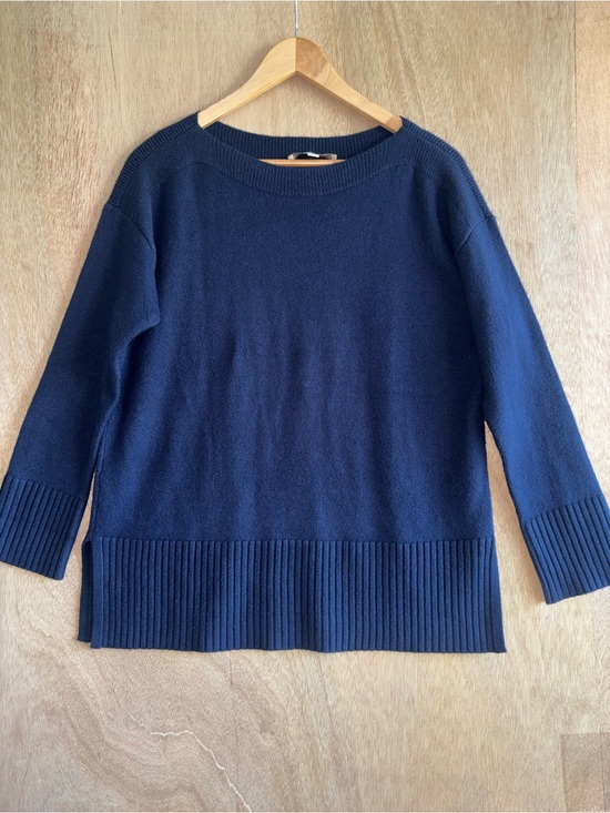 LOFT Sweaters - LOFT Navy Blue Oversized Cotton Blend Sweater Size Small
